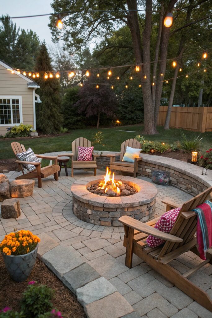 mixed seating variety fire pit backyard