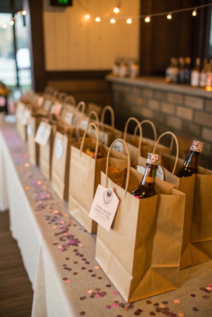 12 New Year's Eve Party Ideas That Everyone Will Remember "New Year's Eve party favor bags with sparkling cider and confetti"