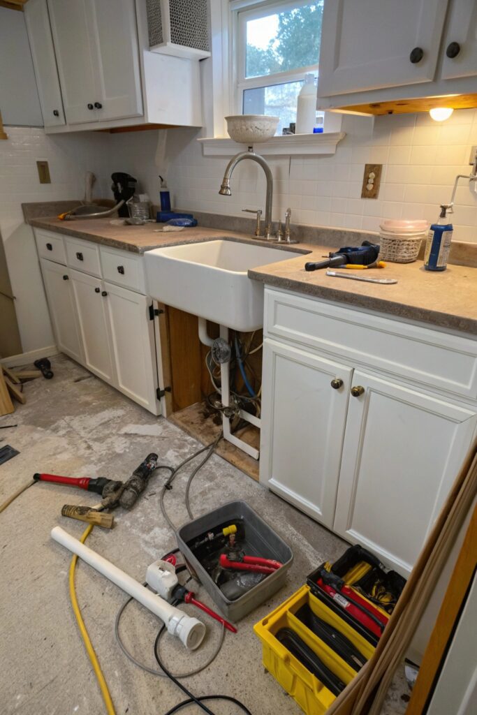 12 Reasons There's No Water in the Kitchen but Everywhere Else renovation remodeling disrupted water line kitchen