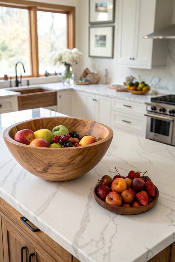 wooden bowl tray set farmhouse decor
