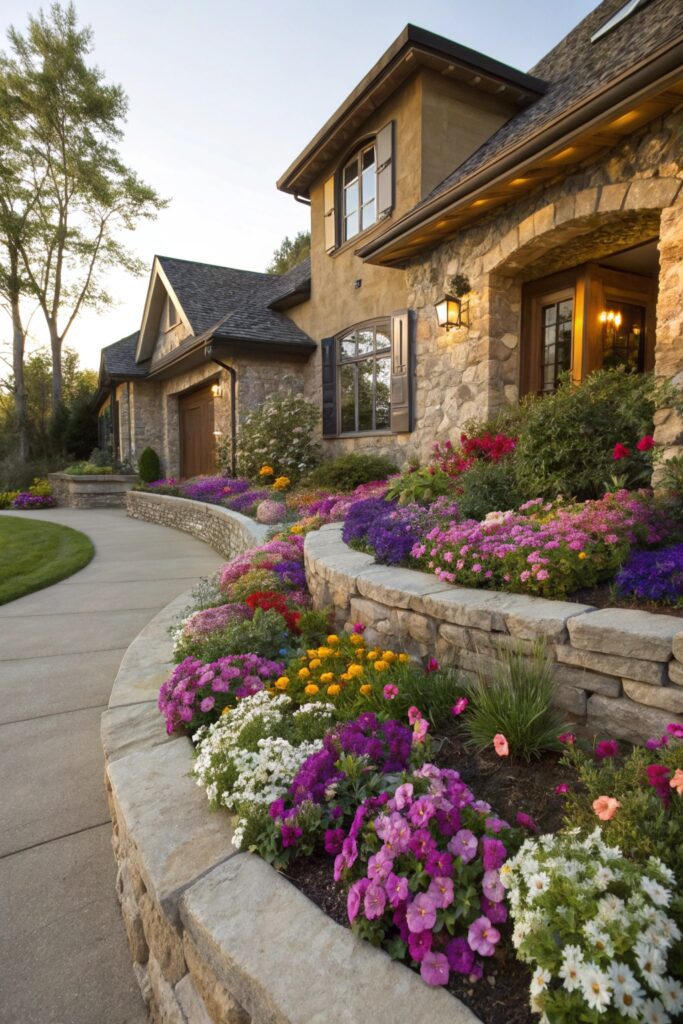 15 Flower Beds in Front of House Ideas That Look Gorgeous Year-Round bed shape home style flower bed
