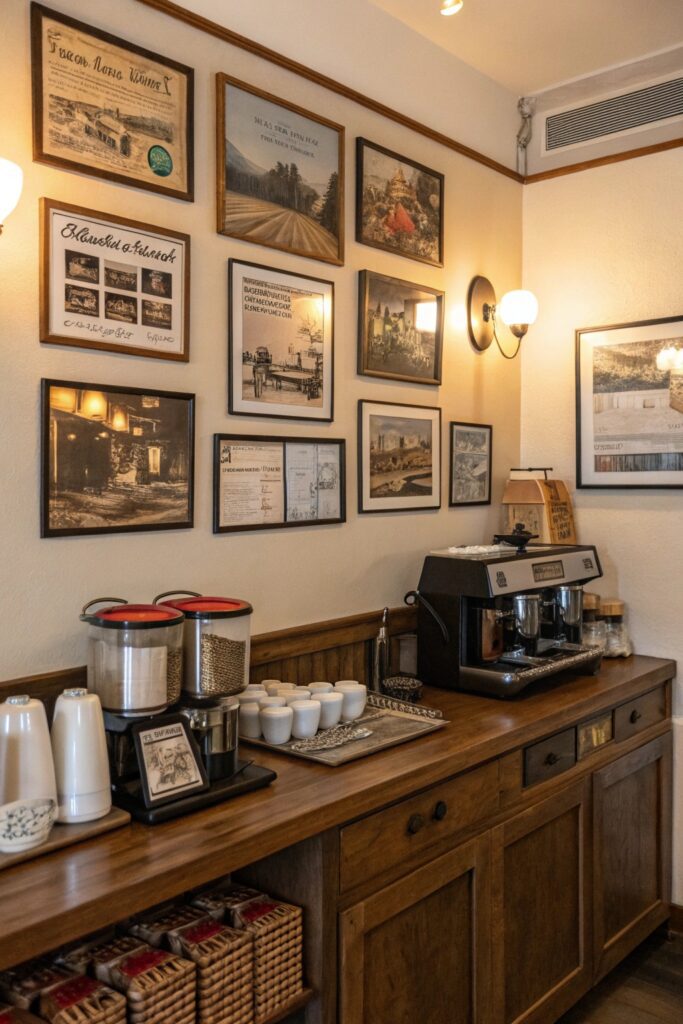 15 DIY Home Coffee Bar Ideas You'll Want to Copy This Weekend personalize art photos diy coffee bar