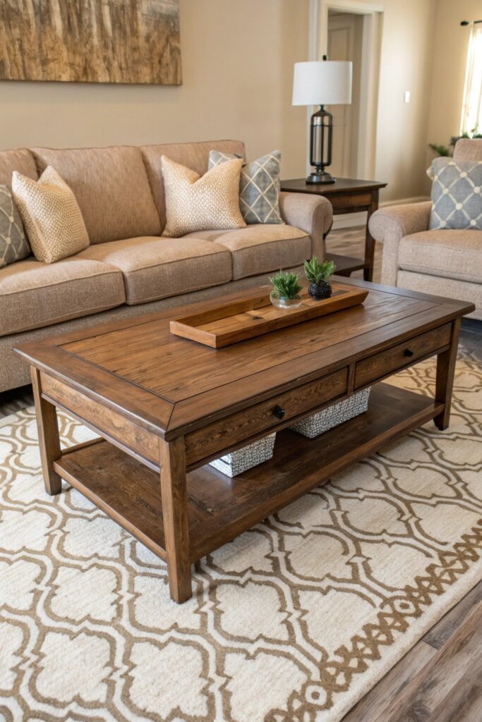 15 Coffee Table Ideas That Instantly Elevate Your Living Room table complements rug coffee table