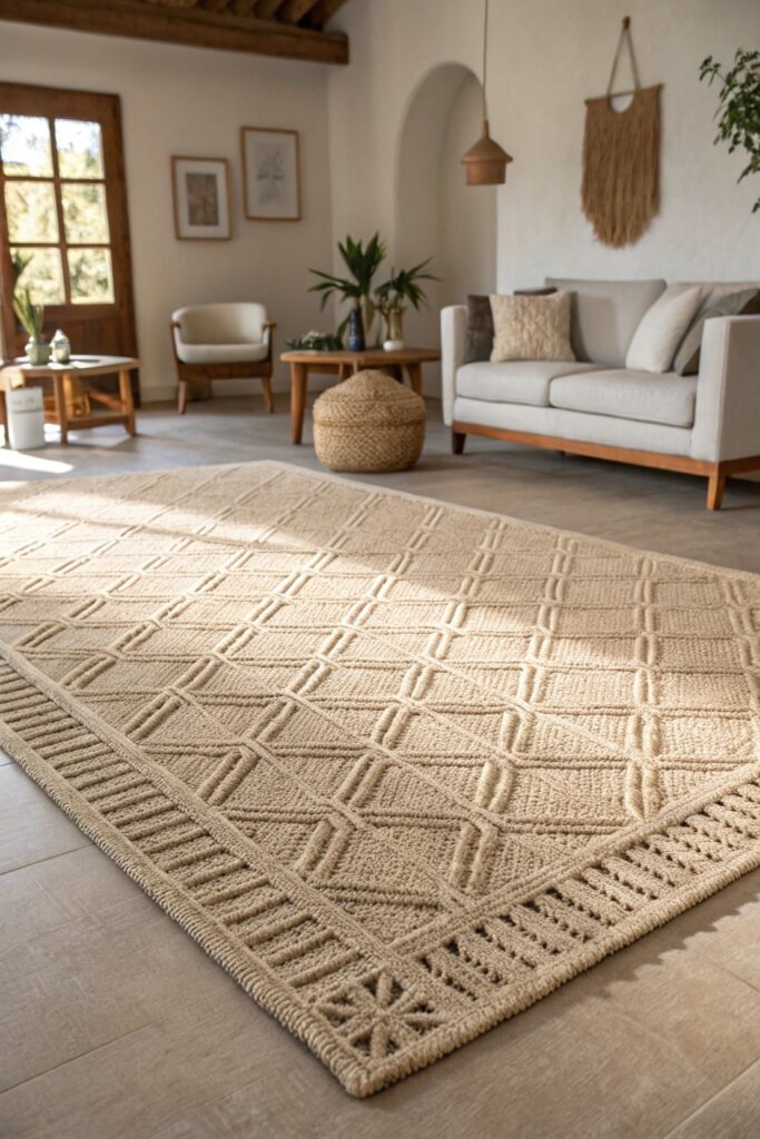 ground room neutral statement rug