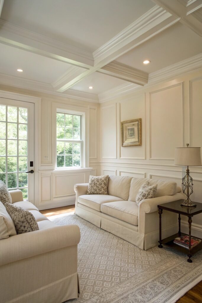 15 Small Living Room Hacks That Make Your Space Feel Twice as Big paint trim ceiling same color walls small living room