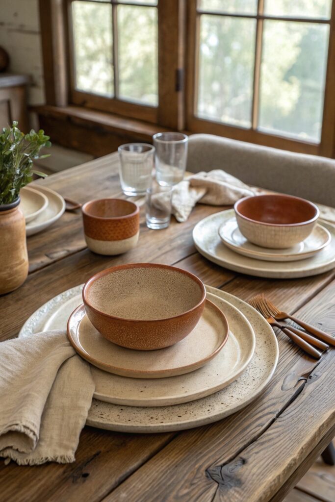stoneware dinnerware set farmhouse table setting