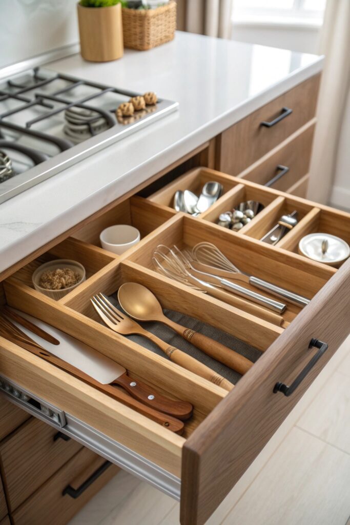 15 Kitchen Organization Hacks That Save Time and Space drawer organizers utensils kitchen