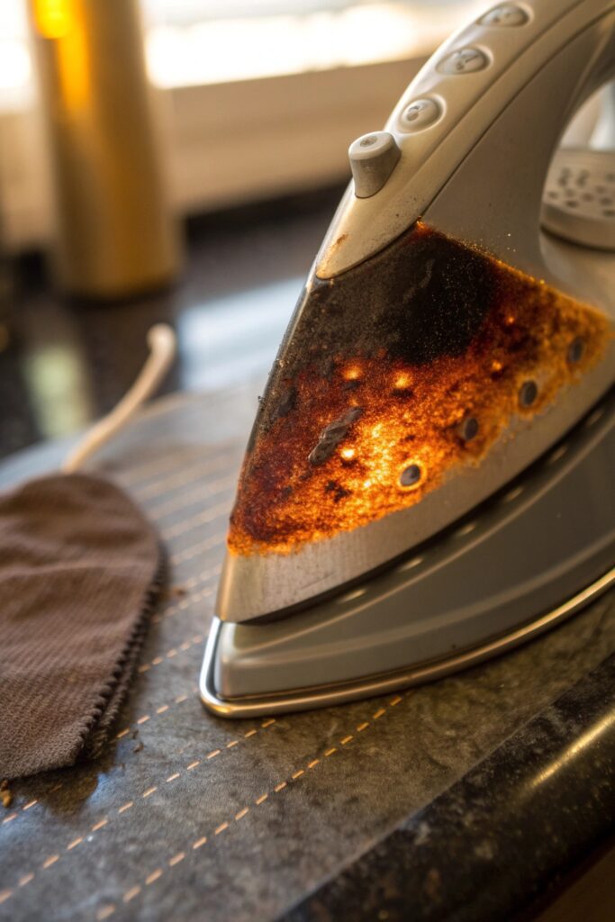 10 Reasons Black Specks Are Coming Out of Your Iron (With Fixes) burnt fabric residue soleplate iron