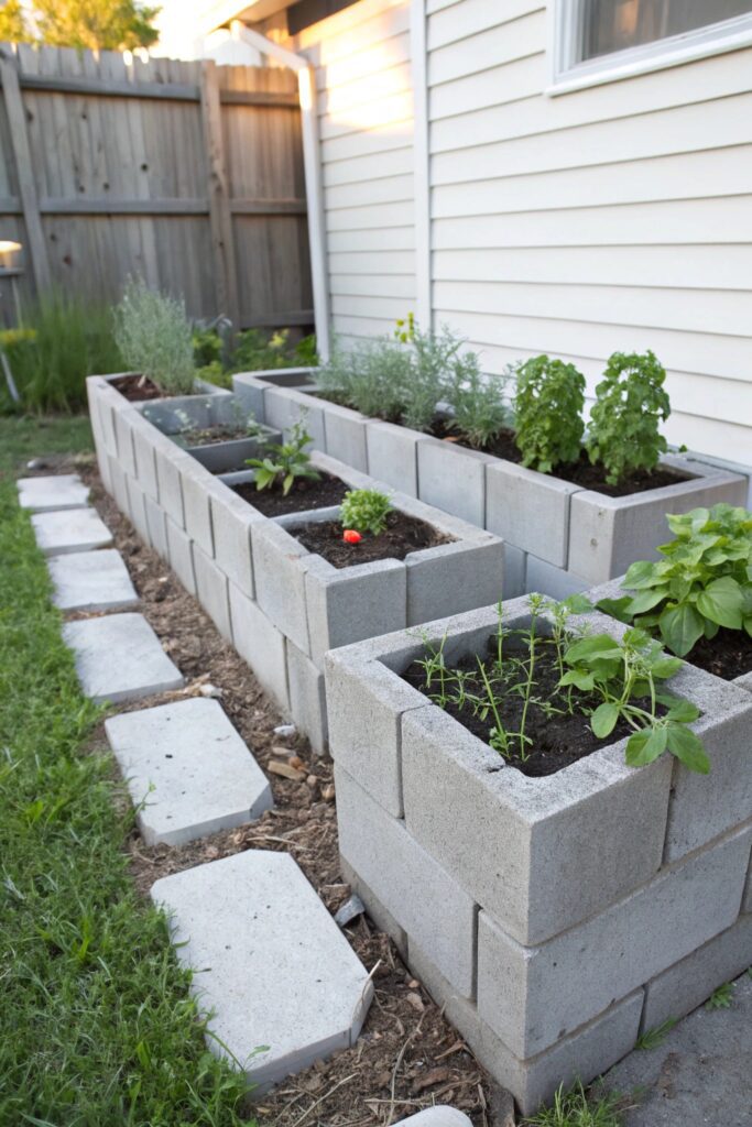 cinder block raised garden bed no lumber
