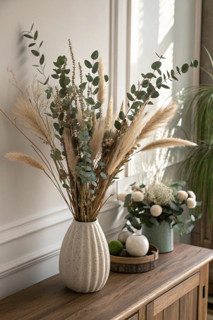 12 Modern Easter Decor Ideas for a Chic Spring Home dried faux florals modern easter decor
