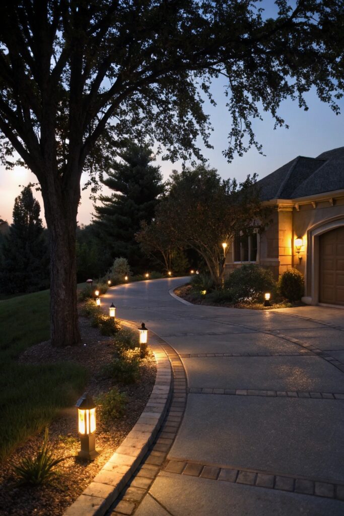 low landscape lighting driveway edges