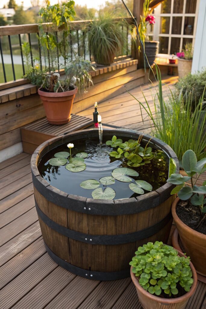 12 Pond Ideas to Brighten Up Your Yard All Year Round minimalist container water garden patio
