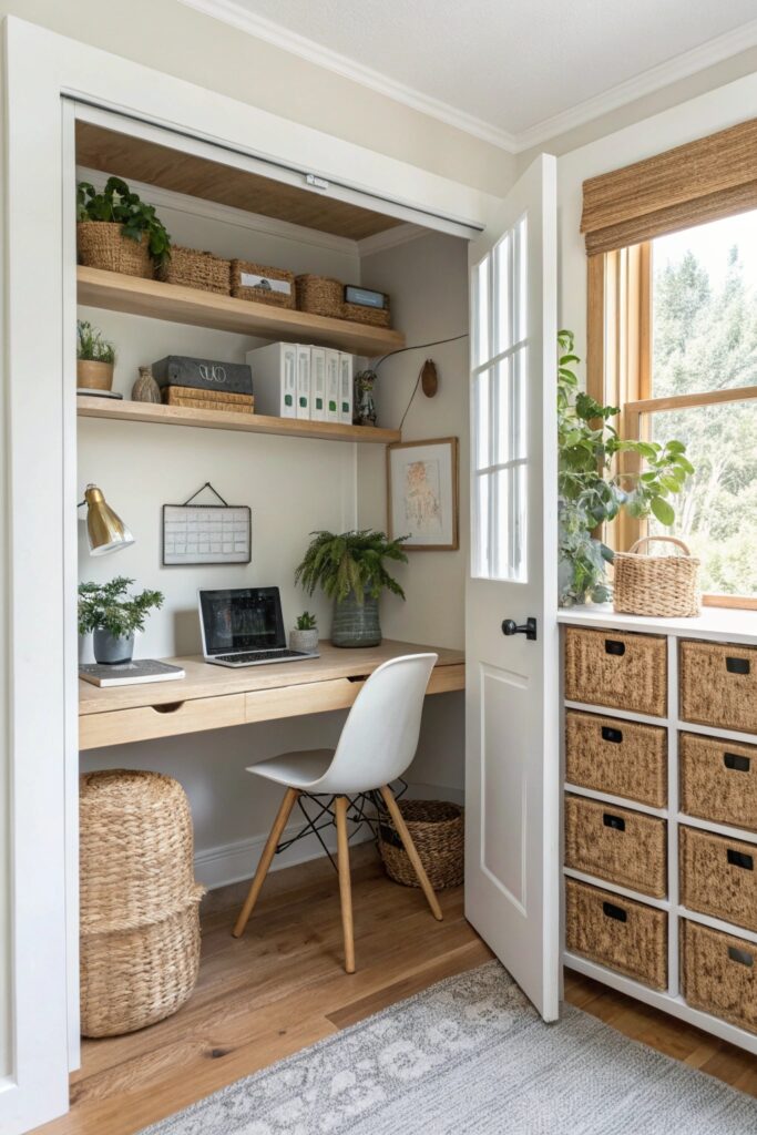 11 Cloffice Ideas That Create a Productive Work-From-Home Setup 11 Cloffice Ideas That Create a Productive Work-From-Home Setup