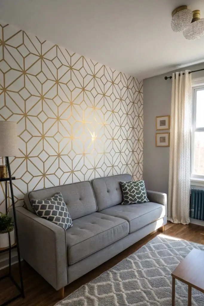 11 College Apartment Living Room Ideas That Are Stylish and Budget-Friendly removable wallpaper decals college apartment