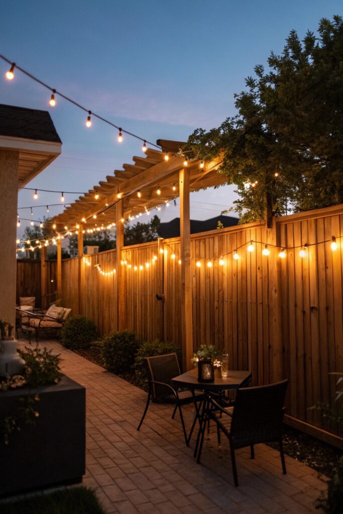 10 Small Patio Makeover Ideas on a Budget That Look Expensive string lights ambiance small patio budget