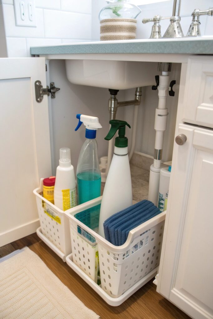 15 Budget-Friendly Organizing Ideas That Instantly Reduce Clutter tension rod vertical storage organizing hack