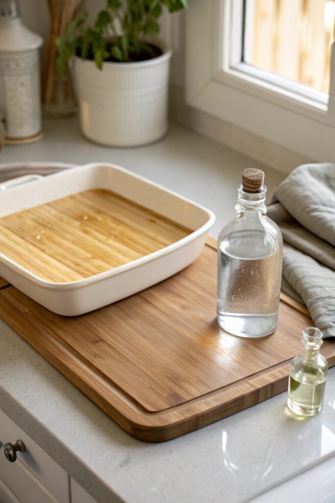 10 Ways to Remove Mold From a Bamboo Cutting Board Safely white vinegar soak bamboo cutting board mold