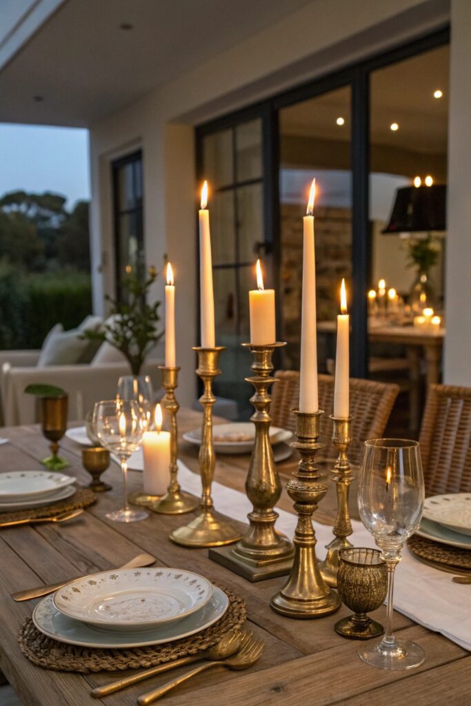 15 Dining Table Centerpiece Ideas That Make Every Meal Feel Special candles varying heights dining table centerpiece