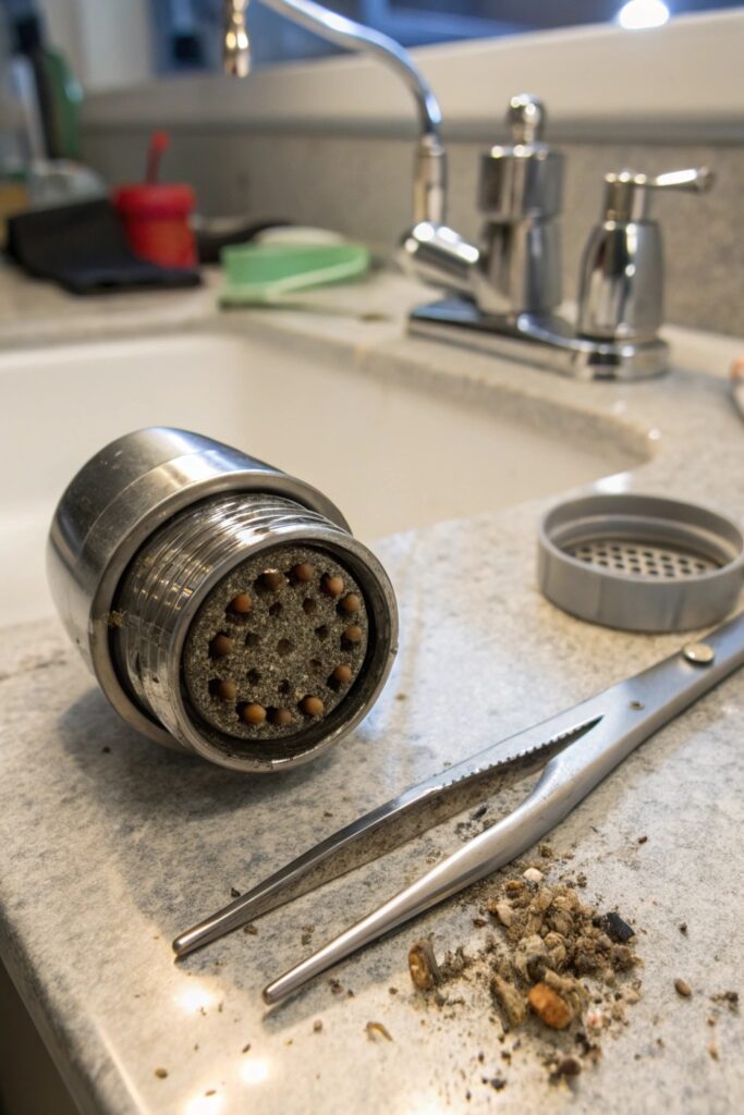 10 Fixes for a Delta Kitchen Faucet Spray Button That Is Stuck debris inside spray head delta faucet
