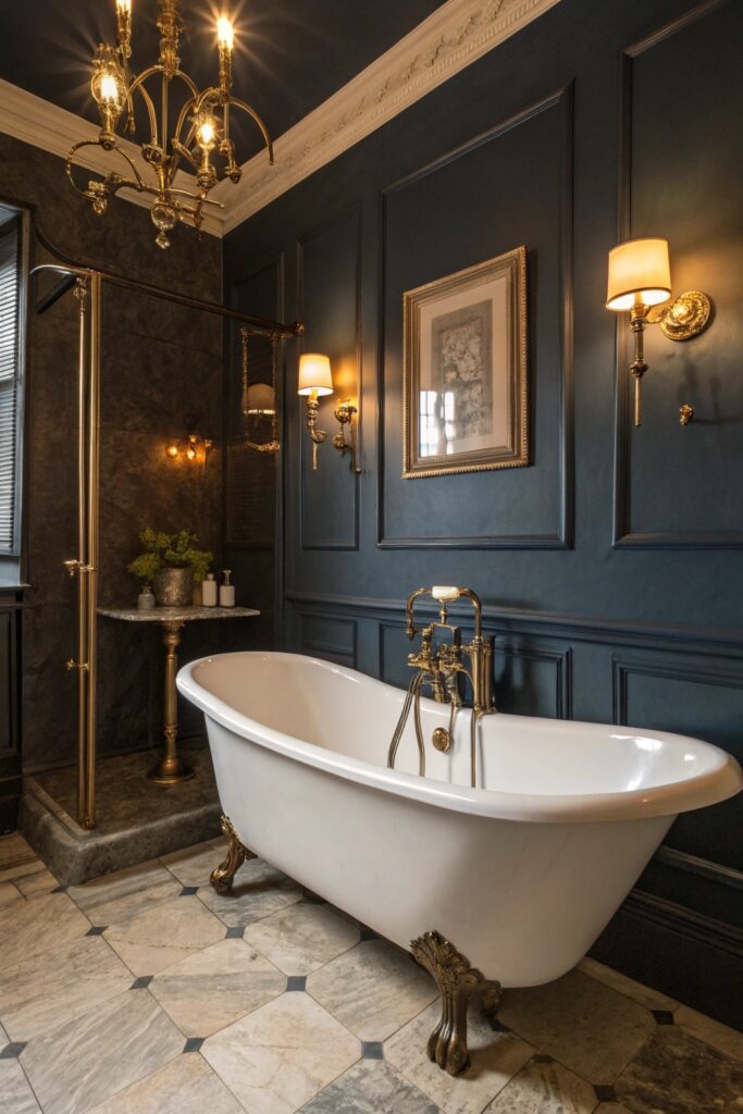 11 Moody Vintage Bathroom Ideas That Blend Elegance With Charm clawfoot vintage style tub moody bathroom