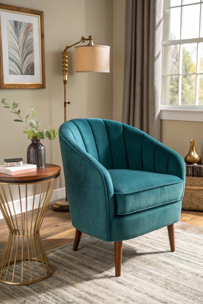 12 Accent Chair Ideas That Instantly Upgrade a Small Living Room curved barrel chair small living room