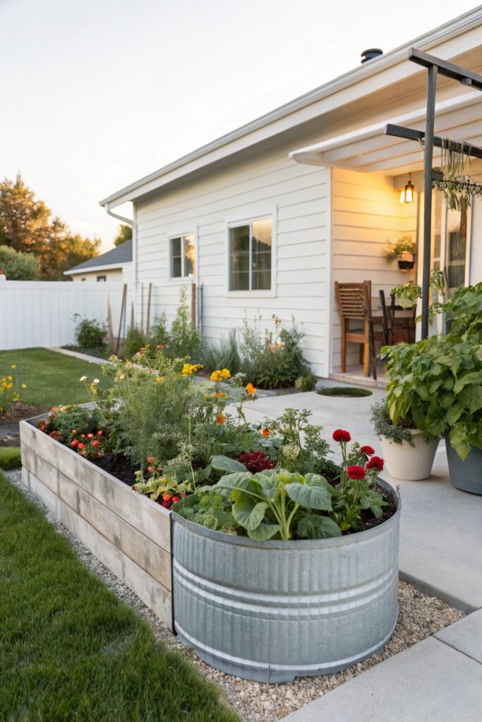 galvanized steel stock tank raised garden bed