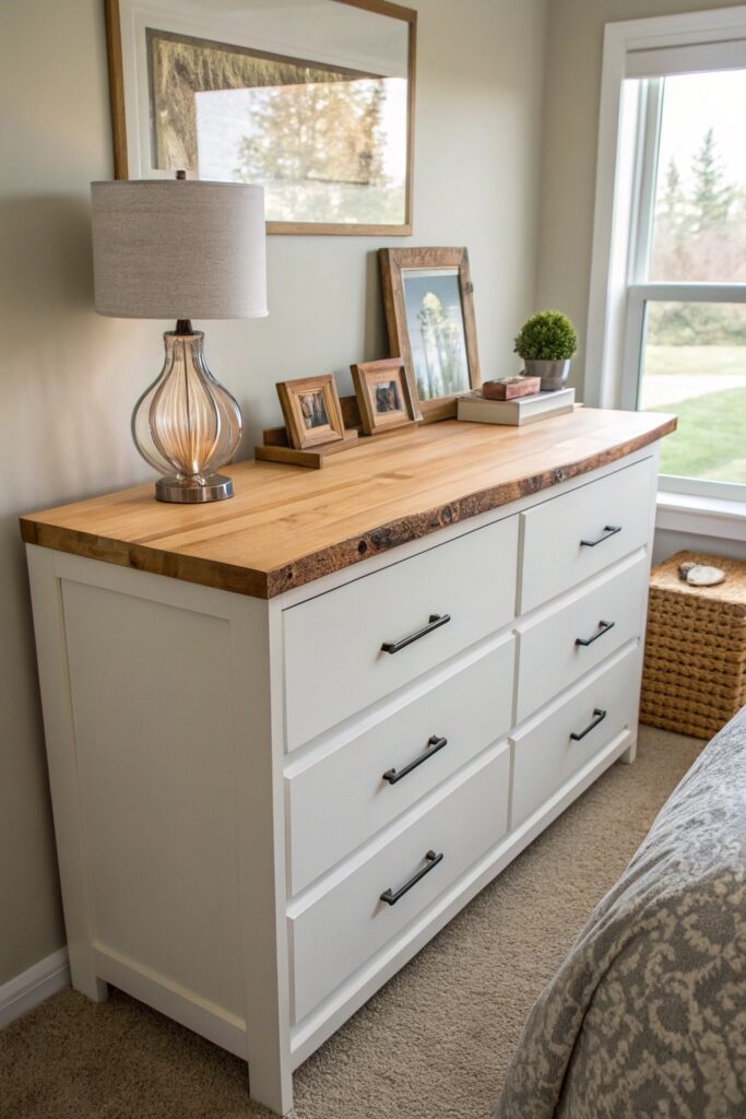 malm dressers wood top ikea hack