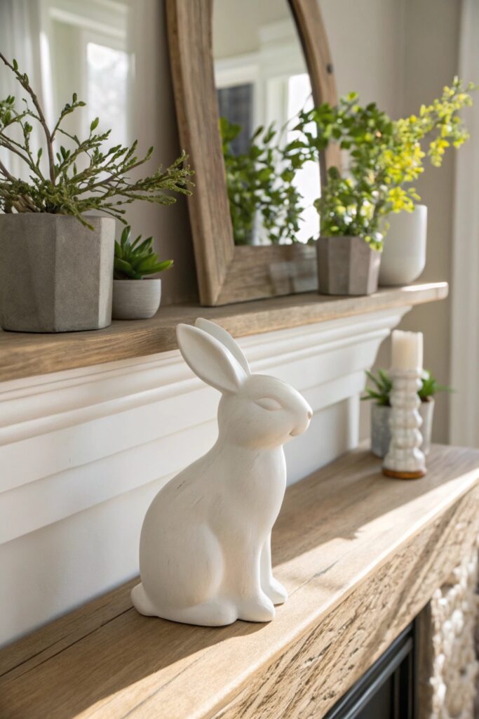 12 Modern Easter Decor Ideas for a Chic Spring Home minimalist bunny silhouette modern easter decor