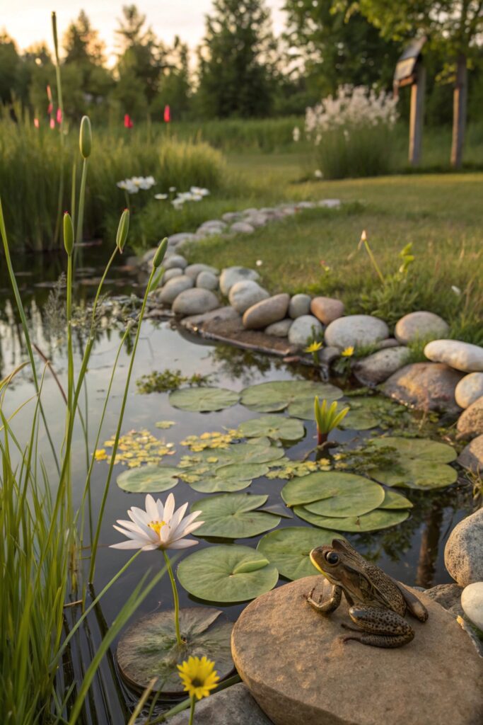 12 Pond Ideas to Brighten Up Your Yard All Year Round naturalistic wildlife pond backyard garden