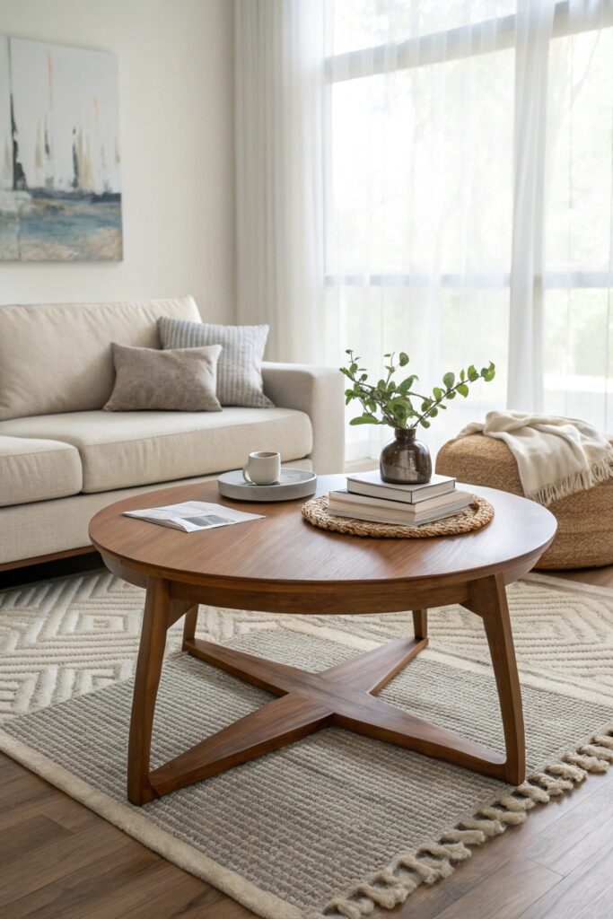 round minimalist coffee table