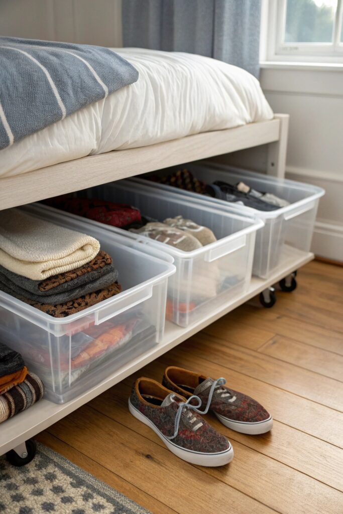 under bed storage bins small bedroom