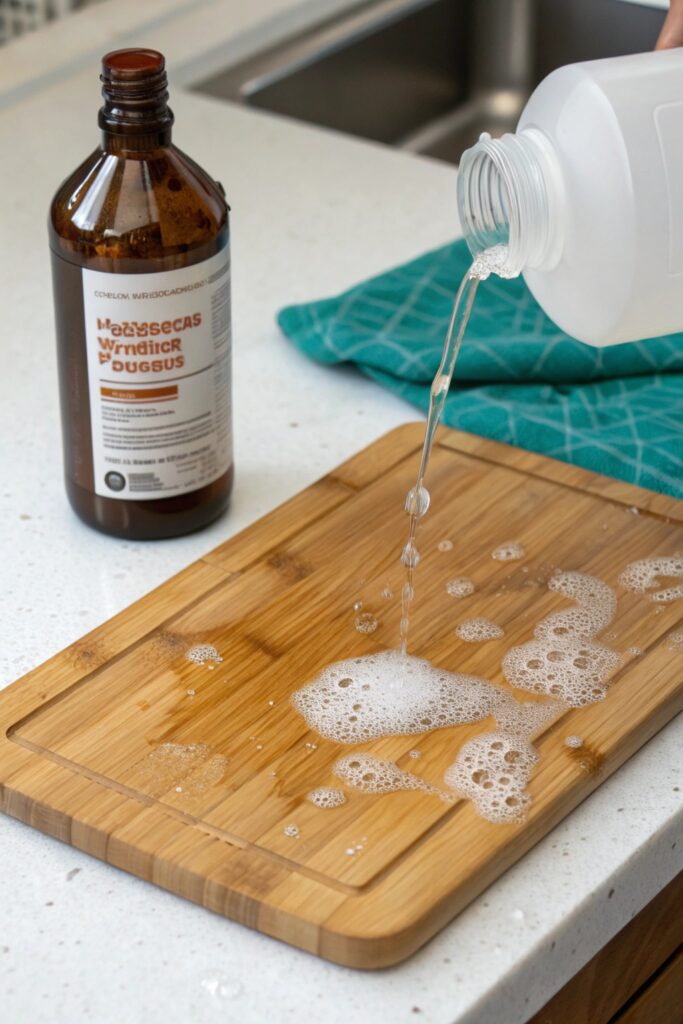 10 Ways to Remove Mold From a Bamboo Cutting Board Safely hydrogen peroxide bamboo cutting board mold disinfect