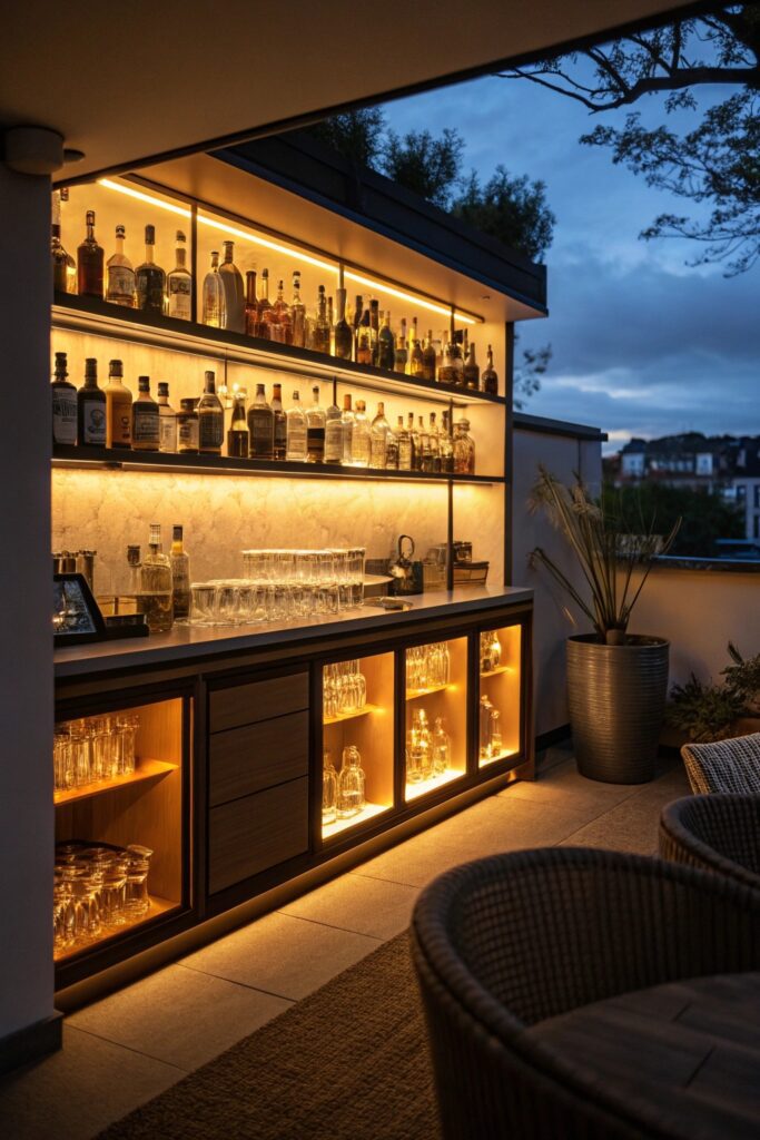 10 Home Lounge Room Bar Ideas Perfect for Entertaining Guests led strip lighting home bar