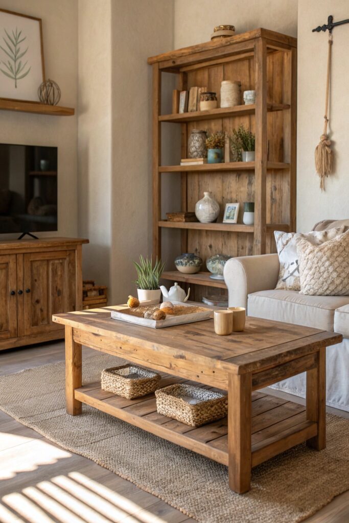 14 Cozy Home Decor Living Room Ideas for a Warm and Inviting Space natural wood elements cozy living room