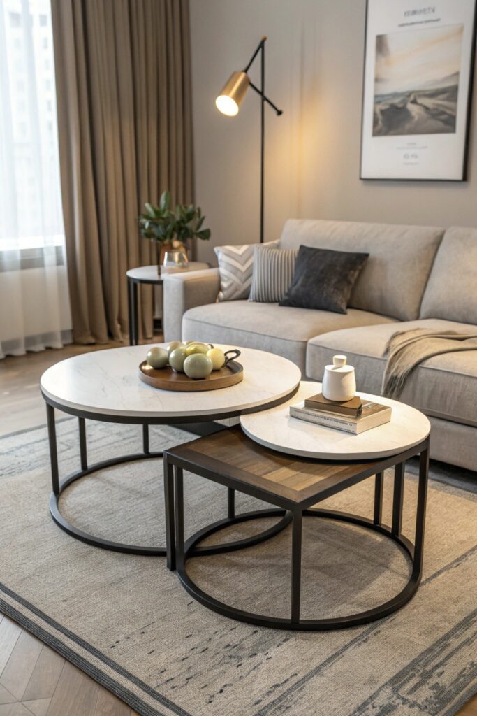 nesting minimalist coffee table set