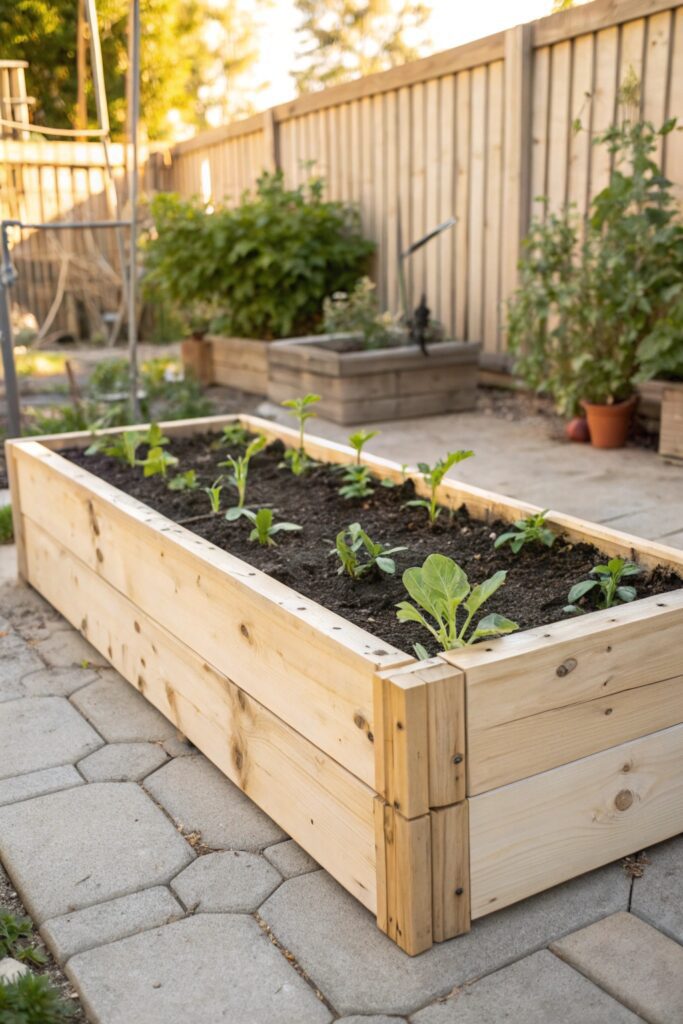 untreated pine frame raised garden bed budget