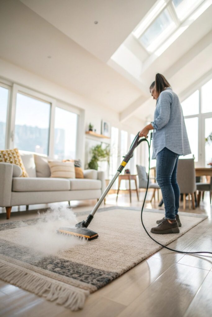 12 Ways to Clean and Decorate Your Home This Spring steam clean carpets rugs spring cleaning