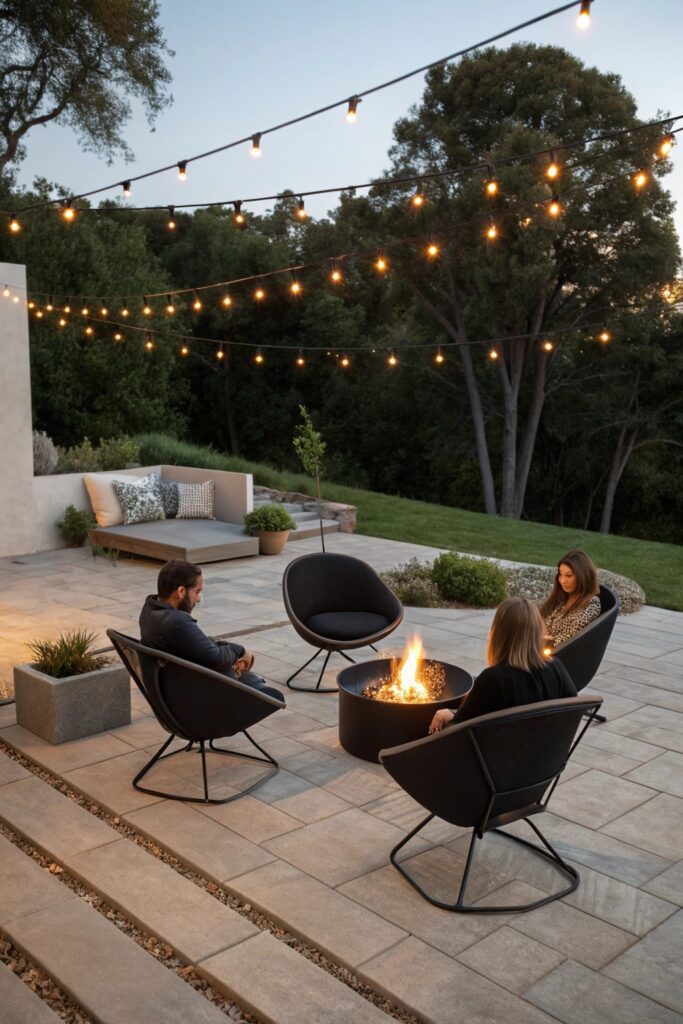 swivel chairs conversation fire pit seating