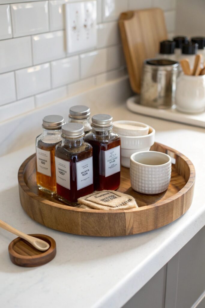 15 DIY Home Coffee Bar Ideas You'll Want to Copy This Weekend syrup sweetener station diy coffee bar