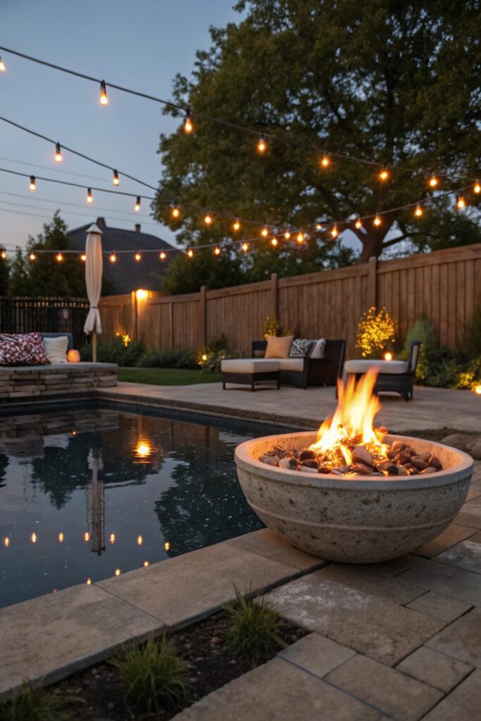 12 Pond Ideas to Brighten Up Your Yard All Year Round fire and water combo pond feature