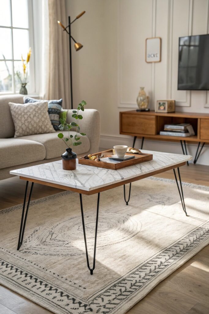 hairpin legs minimalist coffee table