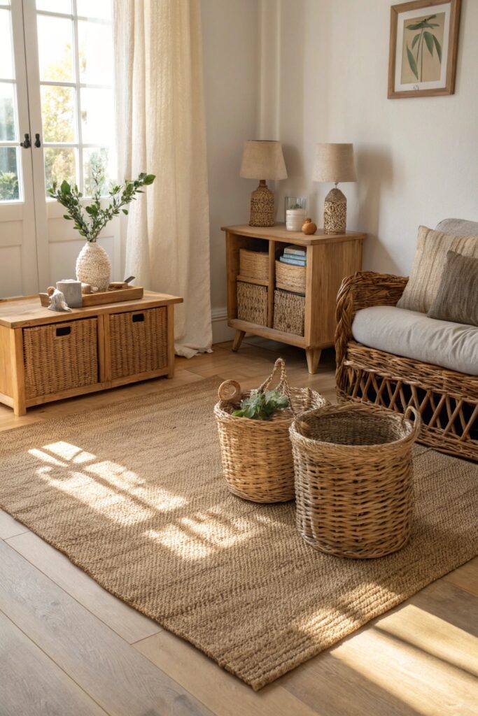 natural texture rattan jute spring styling
