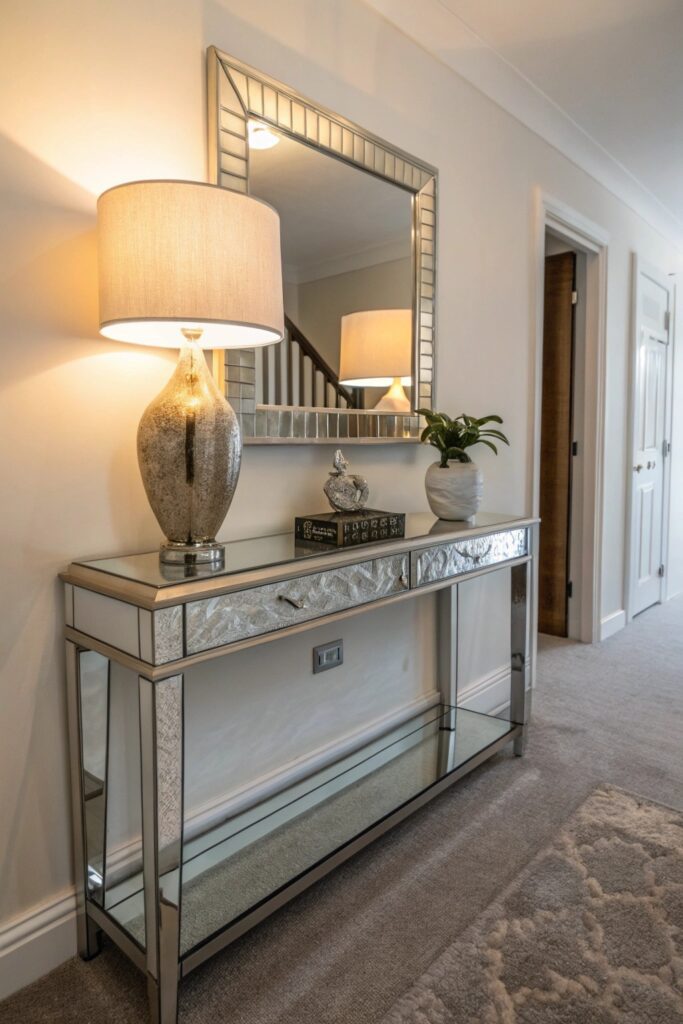 mirrored console table living room