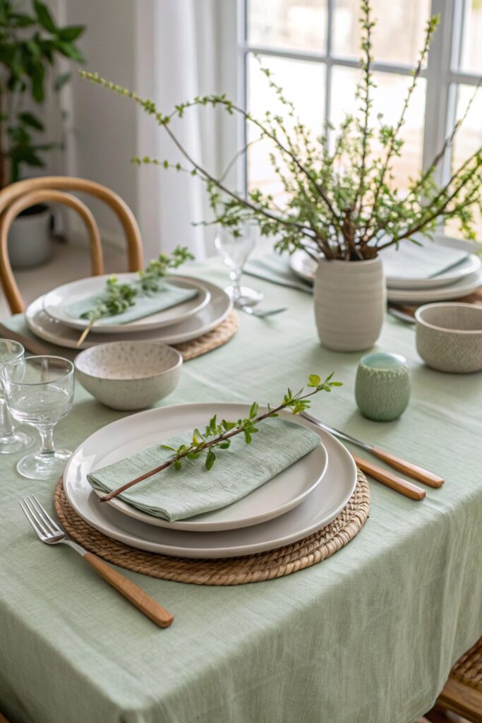 12 Modern Easter Decor Ideas for a Chic Spring Home pastel table linens modern easter decor