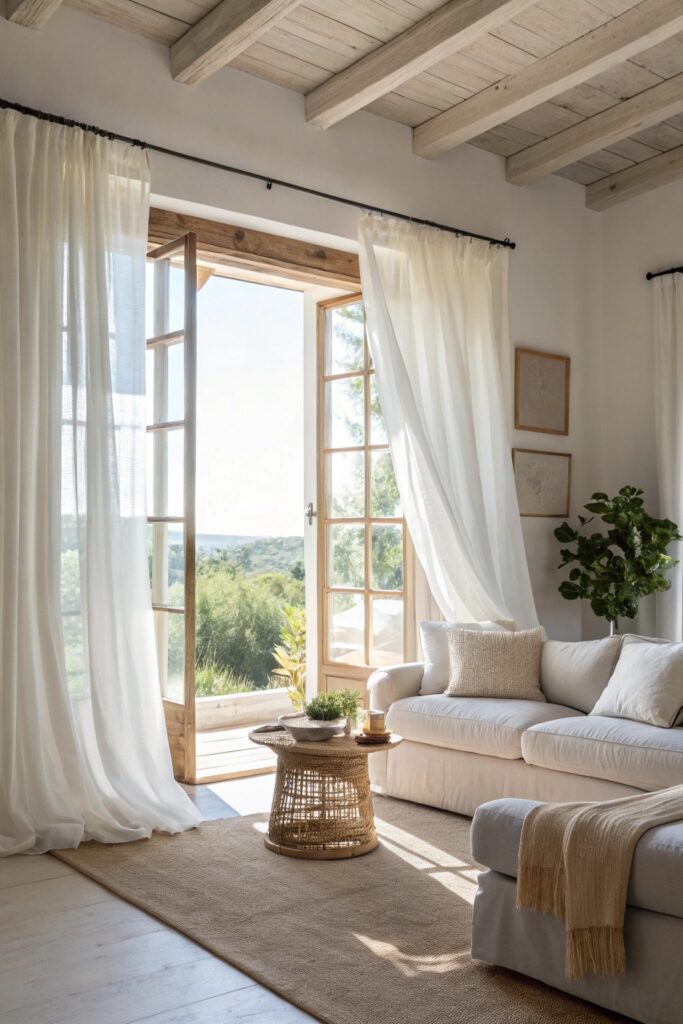 15 Spring Decor Ideas That Instantly Refresh Your Home switch heavy curtains sheer spring decor