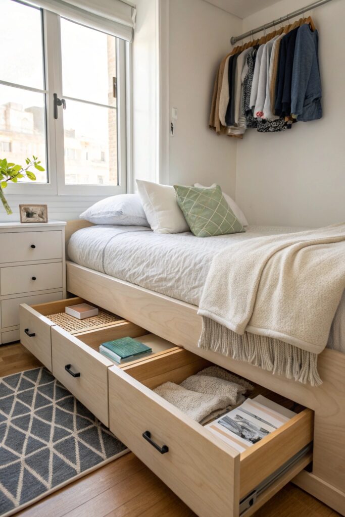 14 Studio Apartment Ideas That Maximize Every Square Foot bed built in storage studio apartment