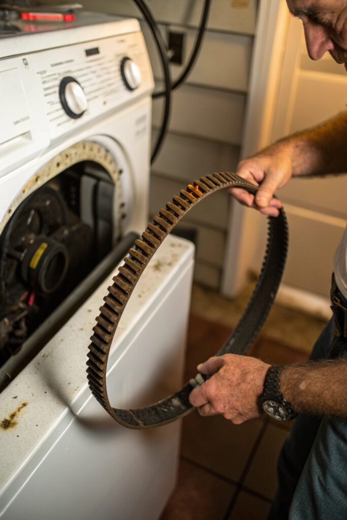 worn drive belt washing machine spin failure