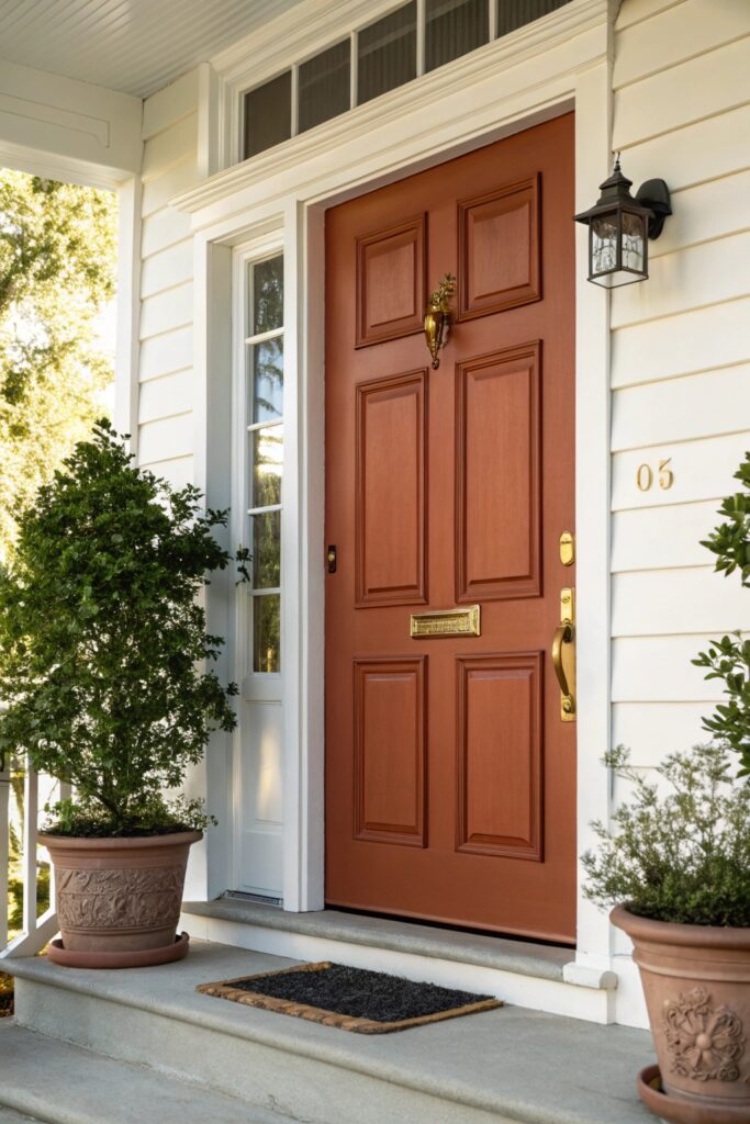 bold paint front door long porch