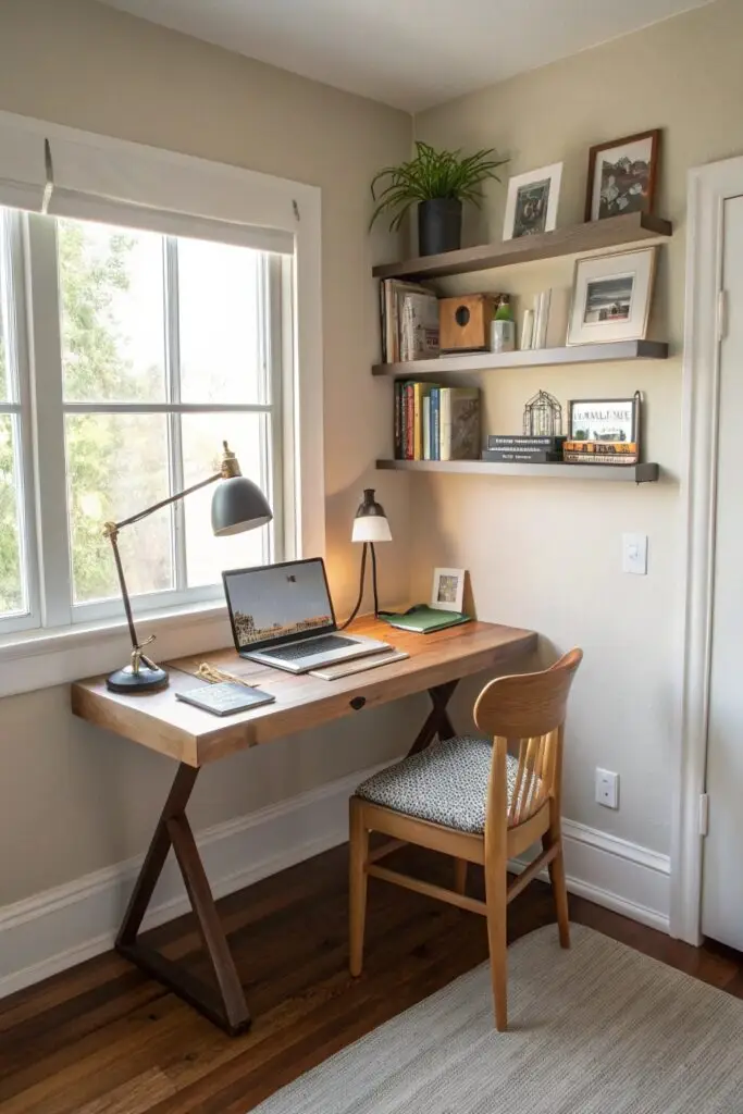 corner desk compact workspace living room