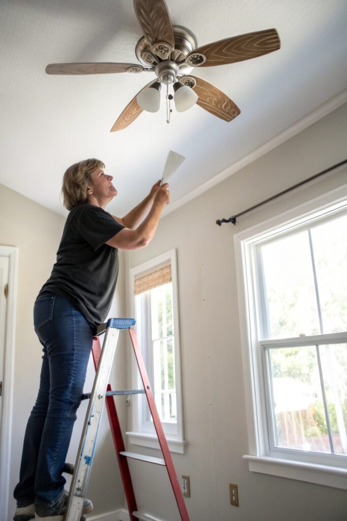 12 Ways to Clean and Decorate Your Home This Spring dust ceiling fans light fixtures spring cleaning